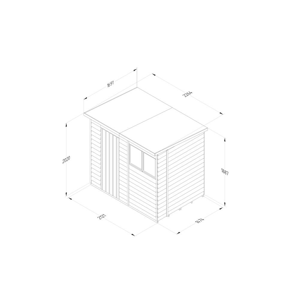 4LIFE Pent Shed 7×5 – Single Door – 2 Windows (Installation) 5013053200452 2
